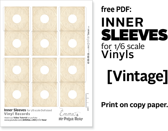 Download Free Vinyls vintage inner Sleeves from Emma and Mr Polar Bear